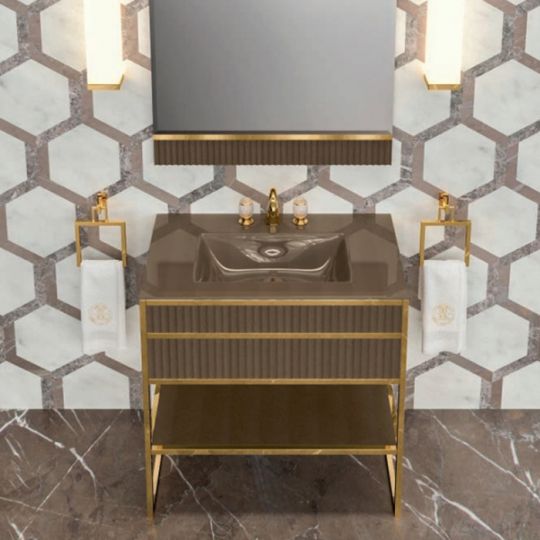 Комплект мебели №21 Oasis Academy 85х53х200 см напольная консоль с интегрированной в столешницу раковиной схема 3