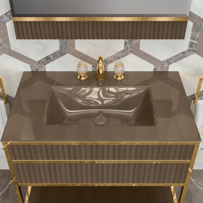 Комплект мебели №21 Oasis Academy 85х53х200 см напольная консоль с интегрированной в столешницу раковиной ФОТО