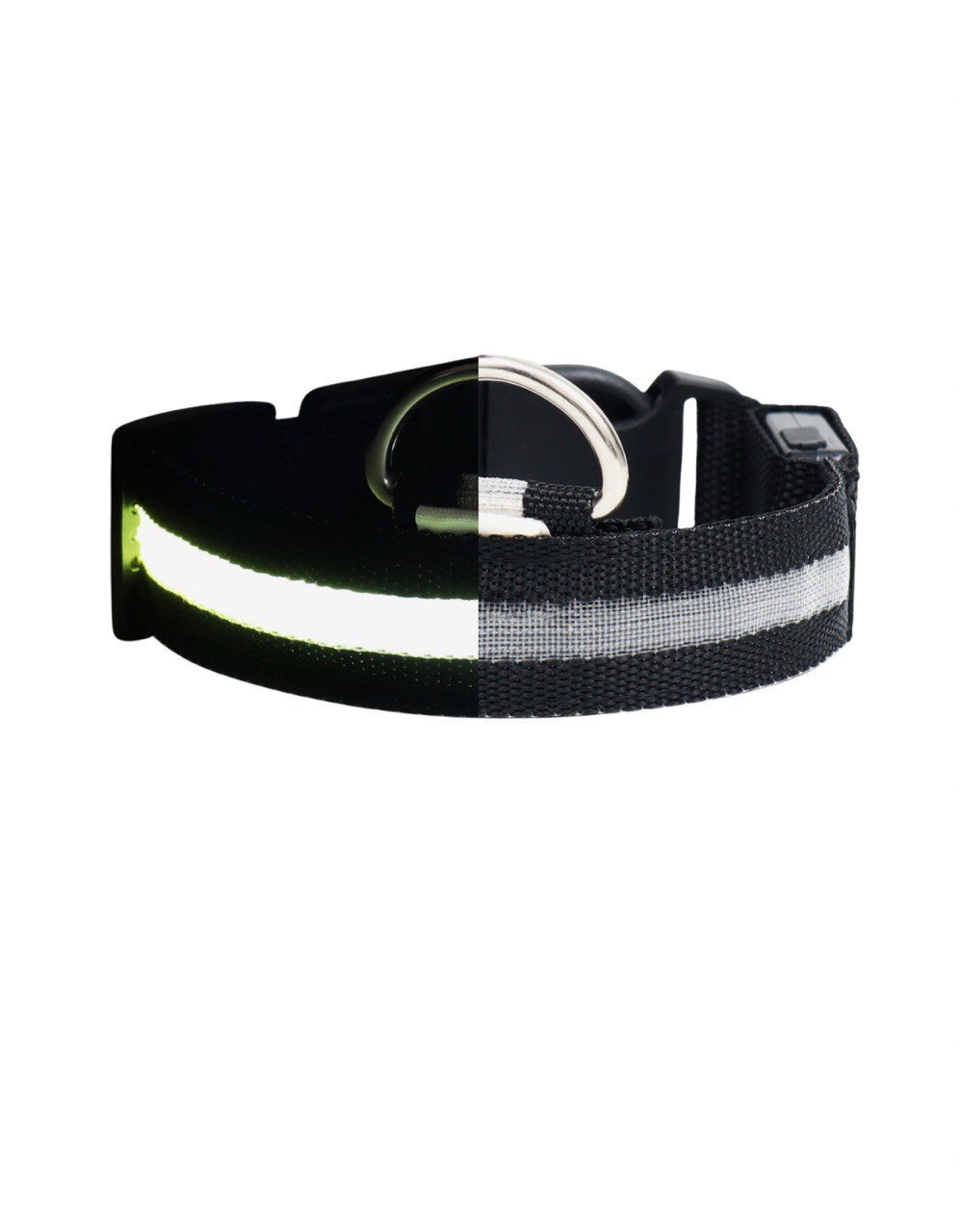 Ошейник с подсветкой размер S, ОШ 35-43 х 2,5 см, 3 режима свечения чёрный