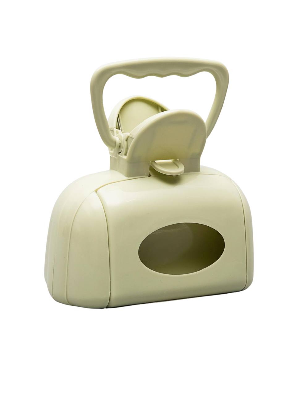 Совок для уборки за собаками с карманом для пакетов, 15,5 см х 9,5 см х 13 см, зелёный