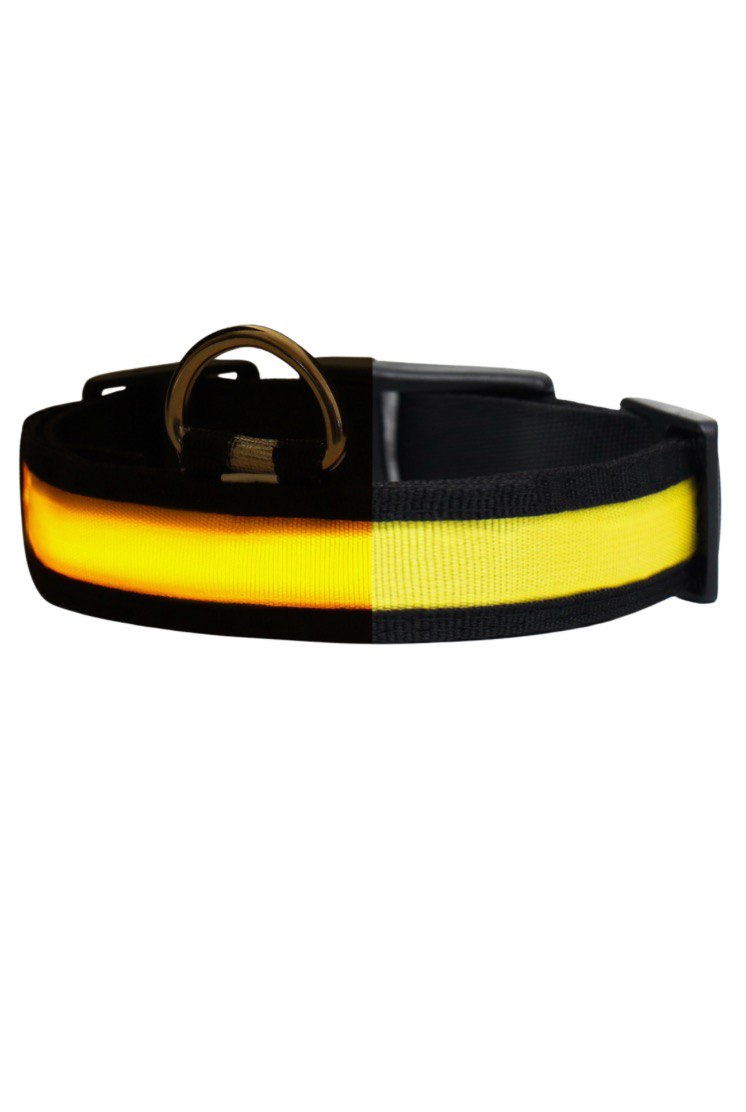 Ошейник с подсветкой Flash 3 режима свечения размер S, ОШ 35-43 х 2,5 см желтый
