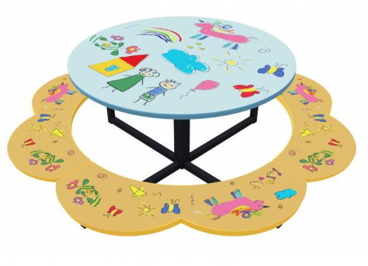 Столик Ромашка 1600х1600х620