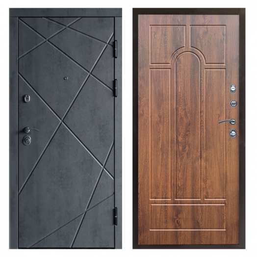 Входная дверь Termo-door Лучи Бетон - Арка Дуб