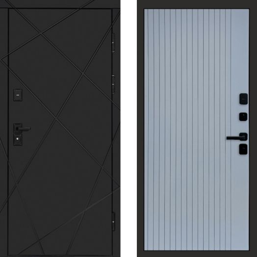 Входная дверь Termo-door Лучи Black - FLAT Грей софт