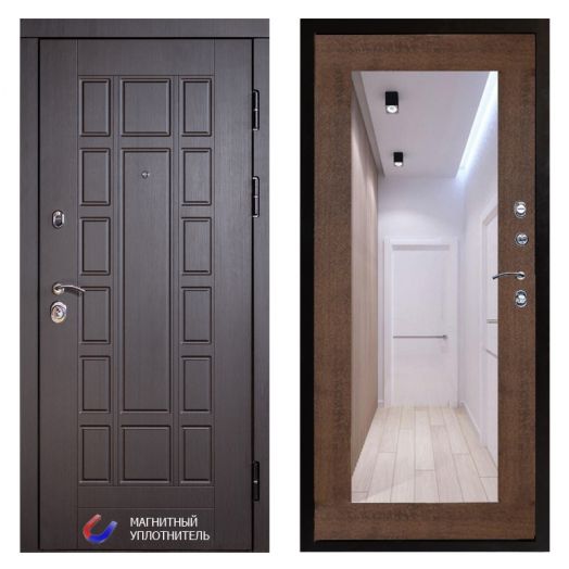 Входная дверь Termo-door Виргиния Венге - Зеркало триумф Дуб