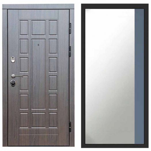 Входная дверь Termo-door Виргиния Венге - Широкое Зеркало Фацет Грей софт
