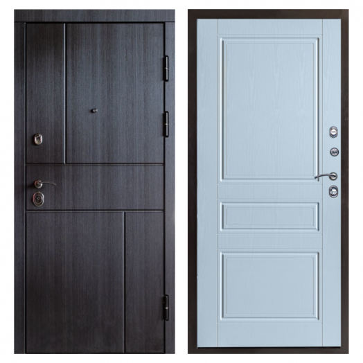 Входная дверь Termo-door Вертикаль Венге - Классика Белое дерево