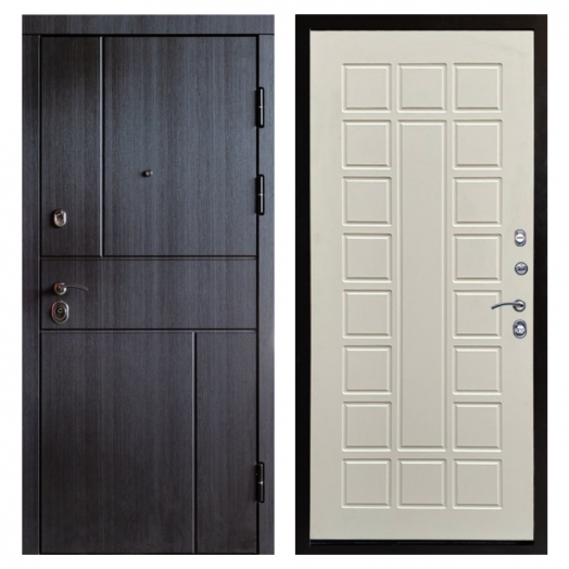 Входная дверь Termo-door Вертикаль Венге - Престиж Бежевый матовый