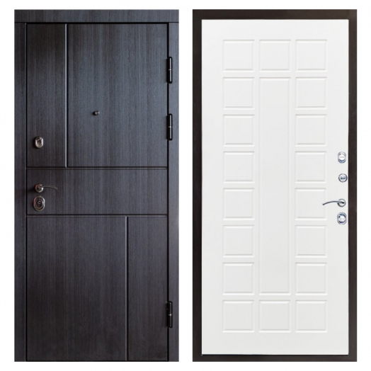 Входная дверь Termo-door Вертикаль Венге - Престиж Белое дерево