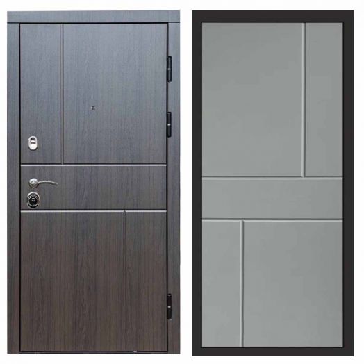 Входная дверь Termo-door Вертикаль Венге - Горизонт Грей софт