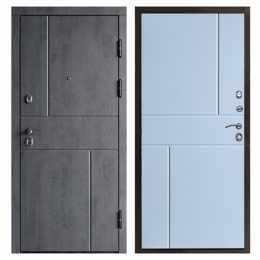 Входная дверь Termo-door Вертикаль Бетон - Горизонт Белый