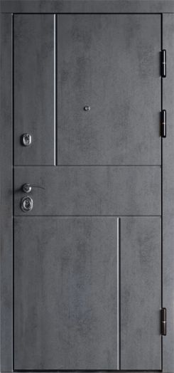 Входная дверь Termo-door Вертикаль Бетон - Лучи Бетон светлый