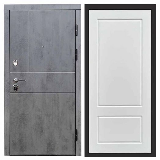 Входная дверь Termo-door Вертикаль Бетон - Марсель Белый софт