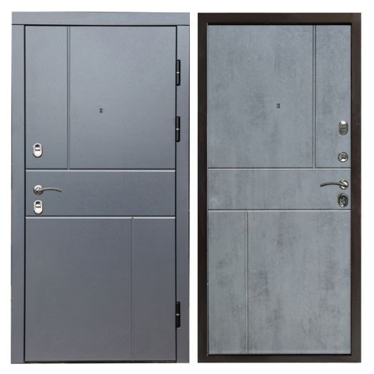 Входная дверь Termo-door Вертикаль Грей - Горизонт Бетон темный