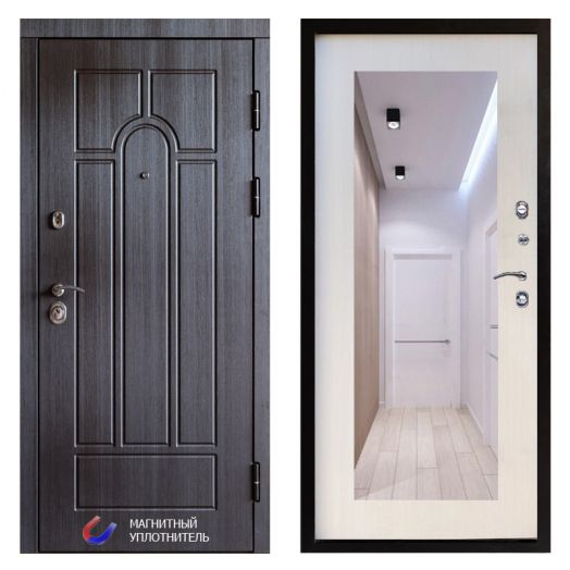 Входная дверь Termo-door Модена Венге - Зеркало триумф Лиственница
