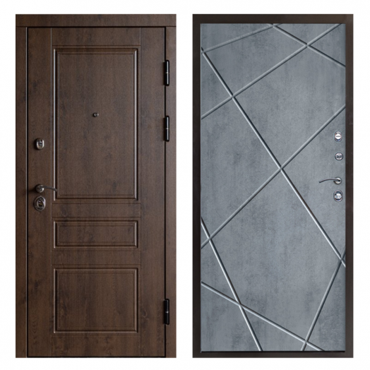 Входная дверь Termo-door Орегон Дуб - Лучи Бетон темный