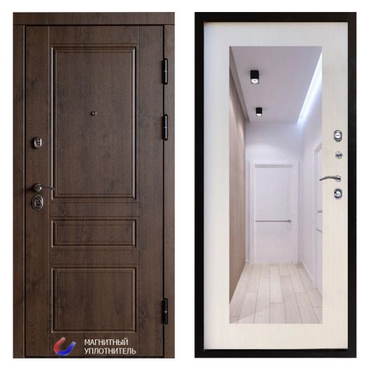 Входная дверь Termo-door Орегон Дуб - Зеркало триумф Лиственница