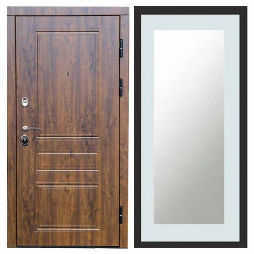 Входная дверь Termo-door Орегон Дуб - Зеркало триумф Белый софт