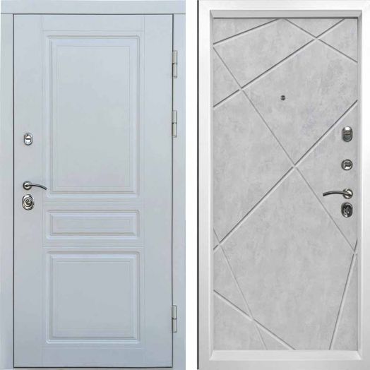 Входная дверь Termo-door Орегон WHITE - Лучи Бетон светлый