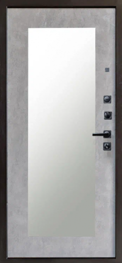 Входная дверь Termo-door Орегон Графит - Зеркало триумф Бетон светлый