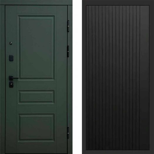 Входная дверь Termo-door Орегон Грин - FLAT Черный кварц