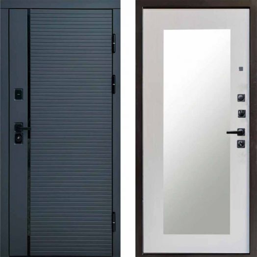 Входная дверь Termo-door Графит line - Зеркало триумф Лиственница