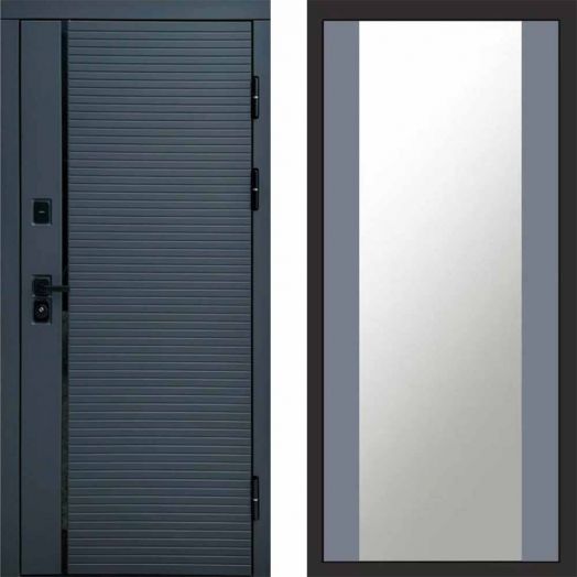 Входная дверь Termo-door Графит line - Зеркало Грей софт