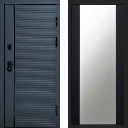 Входная дверь Termo-door Графит line - Зеркало Черный кварц+тонировка