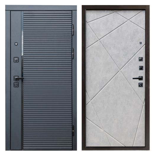 Входная дверь Termo-door Black Line - Лучи Бетон светлый