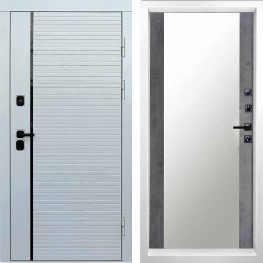 Входная дверь Termo-door WHITE LINE - Зеркало Бетон темный