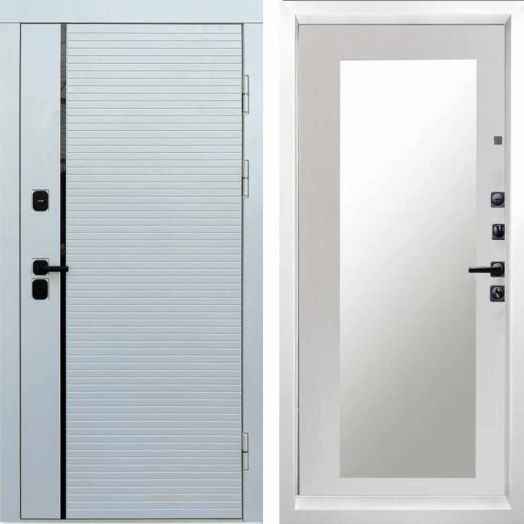 Входная дверь Termo-door WHITE LINE - Зеркало триумф Лиственница
