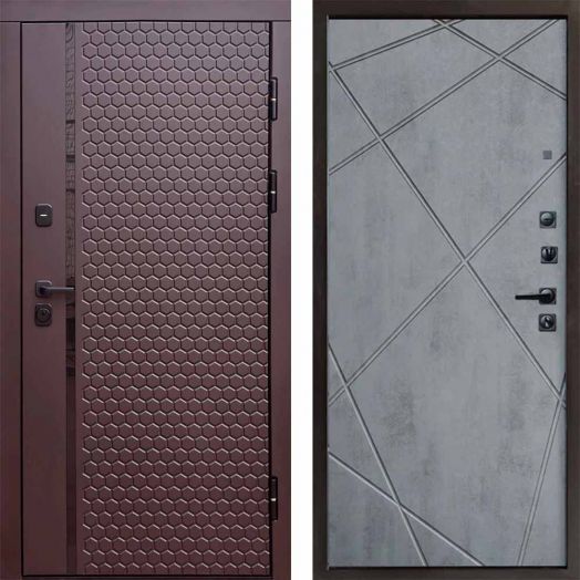 Входная дверь Termo-door Simple Шоколад - Лучи Бетон темный