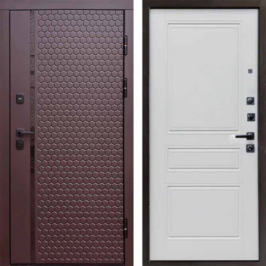 Входная дверь Termo-door Simple Шоколад - Классик Белый софт