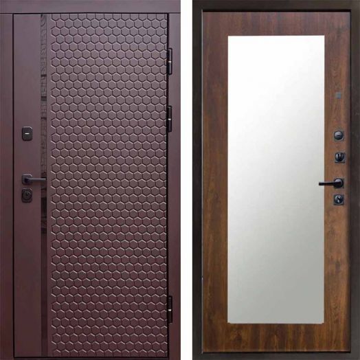 Входная дверь Termo-door Simple Шоколад - Зеркало триумф Дуб