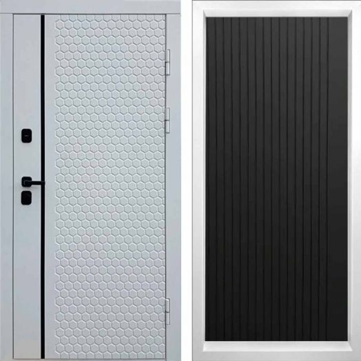 Входная дверь Termo-door Simple White - FLAT Черный кварц