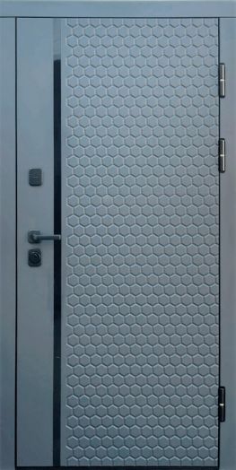 Входная дверь Termo-door Simple Графит - Арка Белое дерево