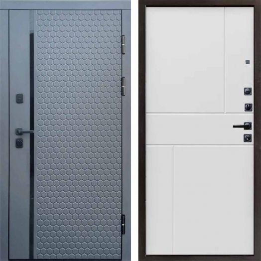 Входная дверь Termo-door Simple Графит - Горизонт Белый