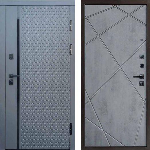Входная дверь Termo-door Simple Графит - Лучи Бетон темный
