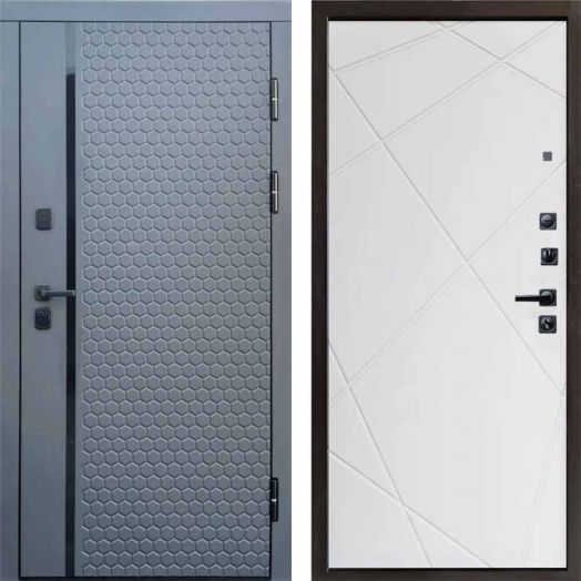 Входная дверь Termo-door Simple Графит - Лучи Белый