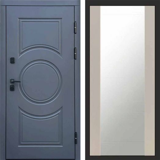 Входная дверь Termo-door Сфера - Зеркало Слоновая кость