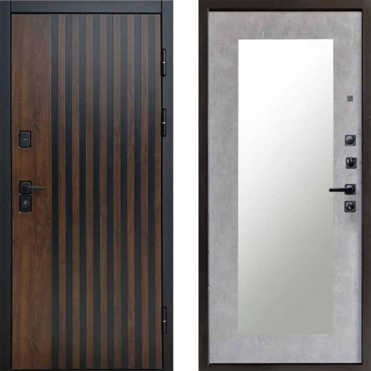 Входная дверь Termo-door Кантри - Зеркало триумф Бетон светлый