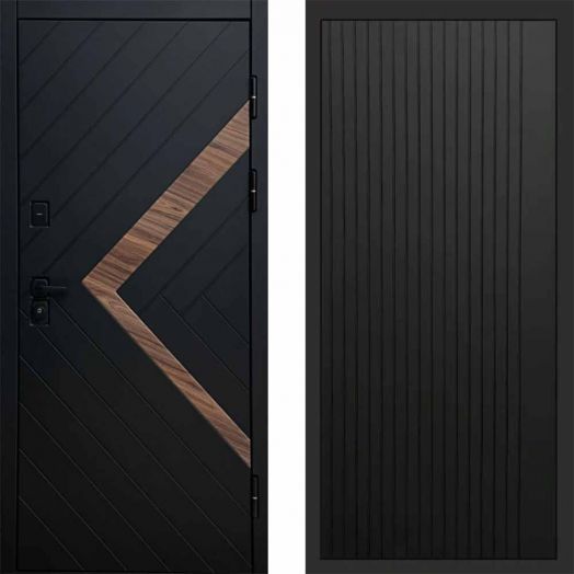 Входная дверь Termo-door Плэй - FLAT Черный кварц