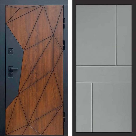 Входная дверь Termo-door Геометрия - Горизонт Грей софт