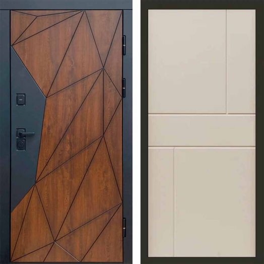 Входная дверь Termo-door Геометрия - Горизонт Слоновая кость