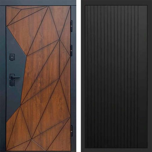 Входная дверь Termo-door Геометрия - FLAT Черный кварц