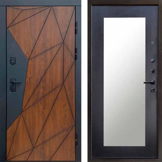 Входная дверь Termo-door Геометрия - Зеркало триумф Венге