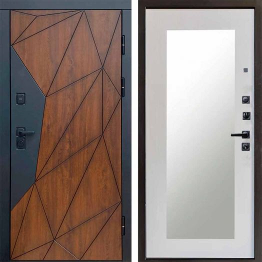 Входная дверь Termo-door Геометрия - Зеркало триумф Лиственница