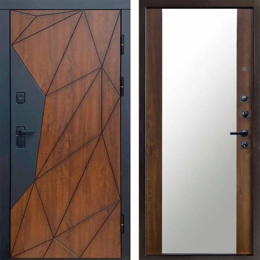 Входная дверь Termo-door Геометрия - Зеркало Дуб