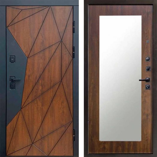 Входная дверь Termo-door Геометрия - Зеркало триумф Дуб