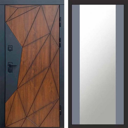Входная дверь Termo-door Геометрия - Зеркало Грей софт